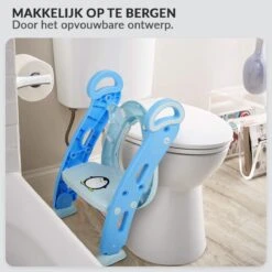 Buxibo Kinder WC Met Opstapje - WC Bril Kind - Kinderzitting WC - Toilet Verkleiner - Toilettrainer - Blauw -Peuterpaleis Winkel 1200x1200 636