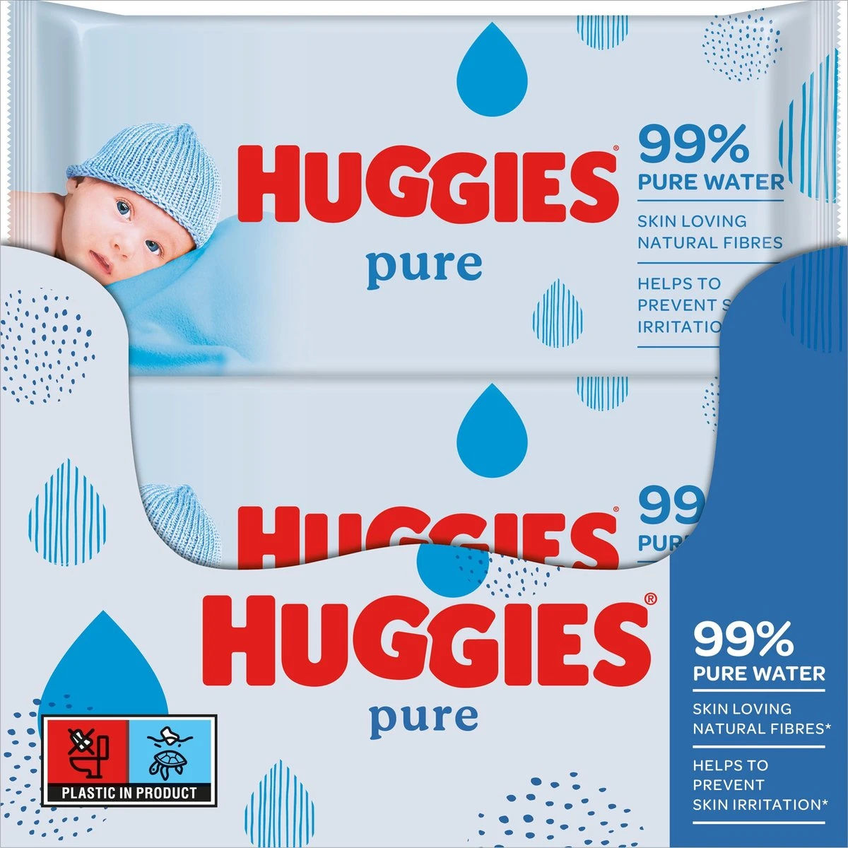 Huggies Billendoekjes - Pure 99% Water - 18 X 56 Stuks - 1008 Doekjes - Voordeelverpakking 4 Huggies Billendoekjes - Pure 99% Water - 18 X 56 Stuks - 1008 Doekjes - Voordeelverpakking - Afbeelding 2