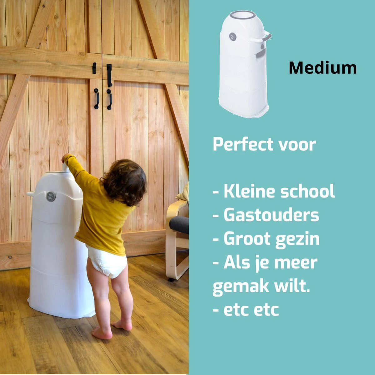 Luieremmer Medium Zilver - Middel - Zonder Navulling - Geschikt Voor Pampers En Huggies - Stoma 9 Luieremmer Medium Zilver - Middel - Zonder Navulling - Geschikt Voor Pampers En Huggies - Stoma - Afbeelding 7