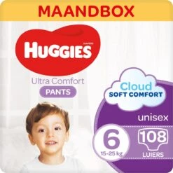 Huggies Luierbroekjes - Maat 6 (15 Tot 25 Kg) - Ultra Comfort - Unisex - 216 Stuks (8x27)- Maandbox -Peuterpaleis Winkel 1200x1200 915
