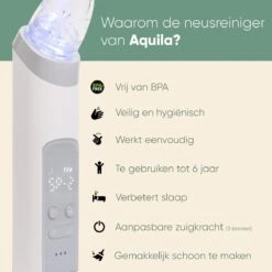 AQUILA Elektrische Neusreiniger Voor Baby En Kinderen - Neuszuiger Baby - Neuspeer - Vrij Van BPA - Oplaadbaar - 3 Standen, Muziek En Licht Voor Afleiding -Peuterpaleis Winkel 1200x1200 965