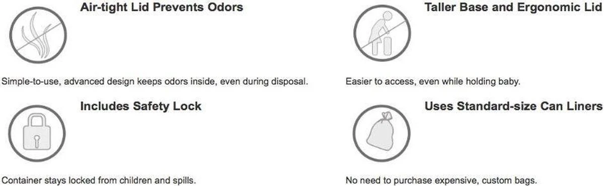 DiaperPail - Soft Grey - Luieremmer Met Speciale Luiersluis - Werkt Met Normale Vuilniszakken 4 DiaperPail - Soft Grey - Luieremmer Met Speciale Luiersluis - Werkt Met Normale Vuilniszakken - Afbeelding 2