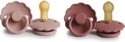 BIBS Frigg Fopspeen - Maat 1 0-6 Maanden - 2 Stuks - Daisy - Blush - Powder Blush