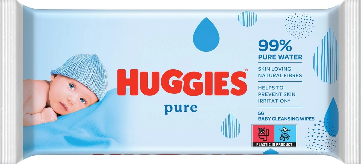Huggies Billendoekjes - Pure 99% Water - 18 X 56 Stuks - 1008 Doekjes - Voordeelverpakking 7 Huggies Billendoekjes - Pure 99% Water - 18 X 56 Stuks - 1008 Doekjes - Voordeelverpakking - Afbeelding 5