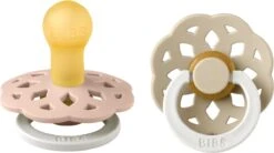BiBS - Boheme Pacifier Glow In The Dark - Stage 1 Fopspeen - 2 Stuks - Blush Glow / Vanilla Glow