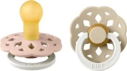 BiBS - Boheme Pacifier Glow In The Dark - Stage 1 Fopspeen - 2 Stuks - Blush Glow / Vanilla Glow -Peuterpaleis Winkel 1200x669 2