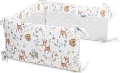 Sensillo Baby Bedbumper - Bedomrander - Anti Stootrand Ledikant - Bed Zijbeschermers - 180x30cm - Grijs Bosdiertjes -Peuterpaleis Winkel 1200x729 1