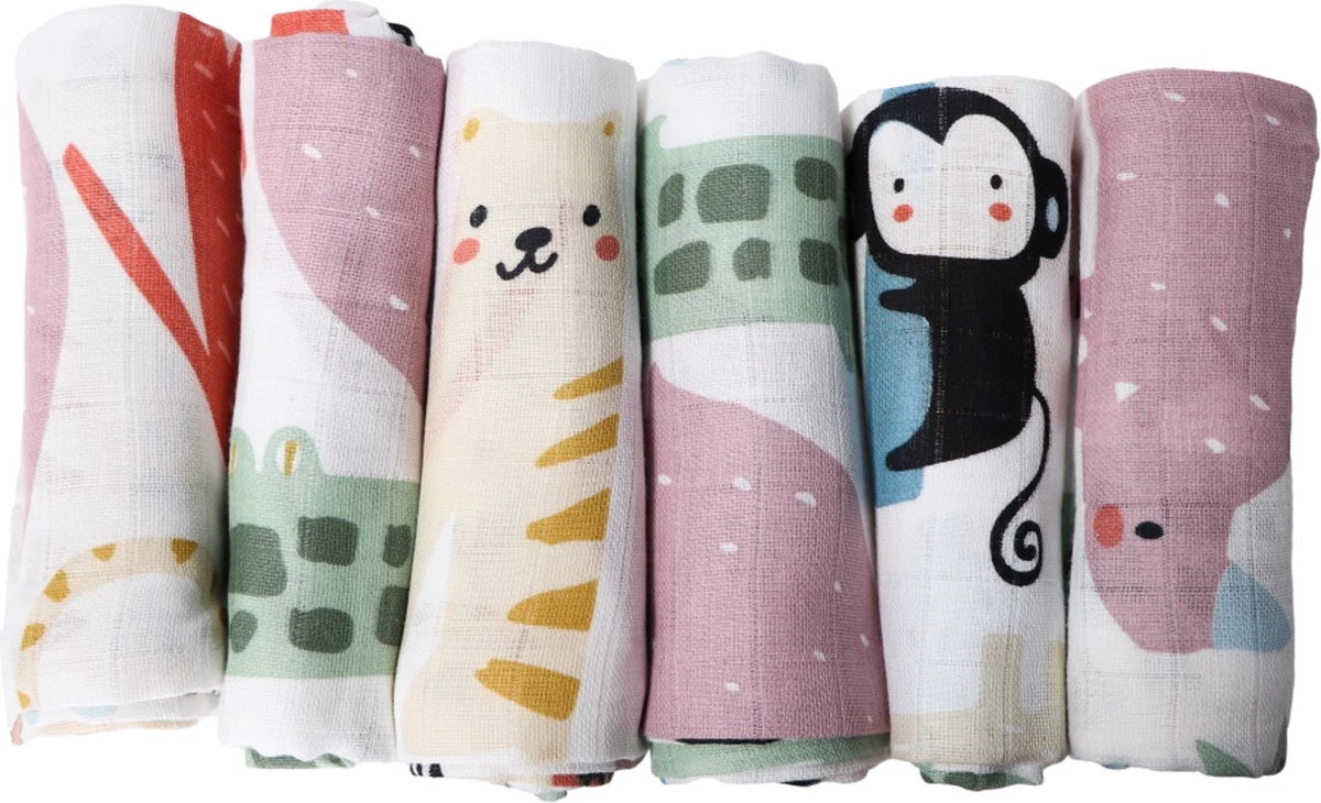 Blush & Blossom Animal 70 X 70 Cm 6 Stuks Hydrofiel Luiers TR-BB4043 3 Blush & Blossom Animal 70 X 70 Cm 6 Stuks Hydrofiel Luiers TR-BB4043