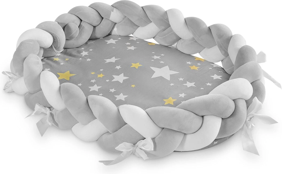 Navaris Babynestje Voor Baby's - Nestje Geweven Met Slaapmatje - Babynestje Met Bedrand Vlecht - Nestje Hoofdbeschermer - Babynestje Geweven 3 Navaris Babynestje Voor Baby's - Nestje Geweven Met Slaapmatje - Babynestje Met Bedrand Vlecht - Nestje Hoofdbeschermer - Babynestje Geweven