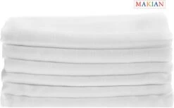 Makian Hydrofiele Luiers - Hydrofiele Doeken 80x80cm - Set Van 6 - Wit