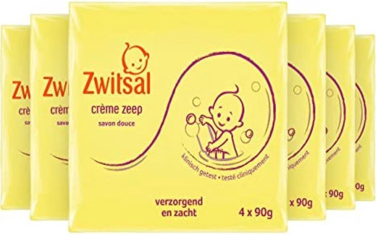 Zwitsal Zeep Crème - 8 Pakken Van 4 X 90 Gram - Voordeelverpakking - 32 Stuks A 90 Gram 3 Zwitsal Zeep Crème - 8 Pakken Van 4 X 90 Gram - Voordeelverpakking - 32 Stuks A 90 Gram