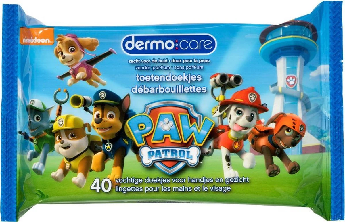 Dermo Care PAW Patrol - Toetendoekjes - 10 X 40 Stuks 3 Dermo Care PAW Patrol - Toetendoekjes - 10 X 40 Stuks