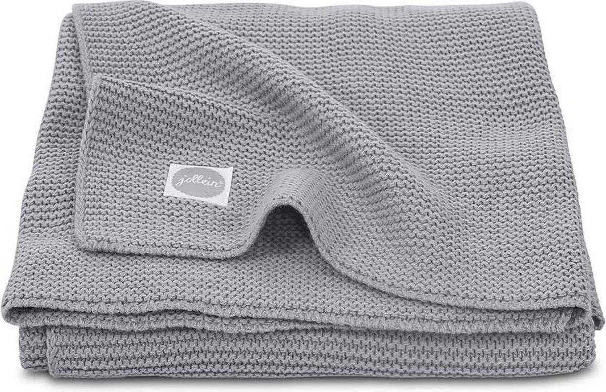 Jollein Baby Deken Wieg 75x100cm Basic Knit - Stone Grey 3 Jollein Baby Deken Wieg 75x100cm Basic Knit - Stone Grey