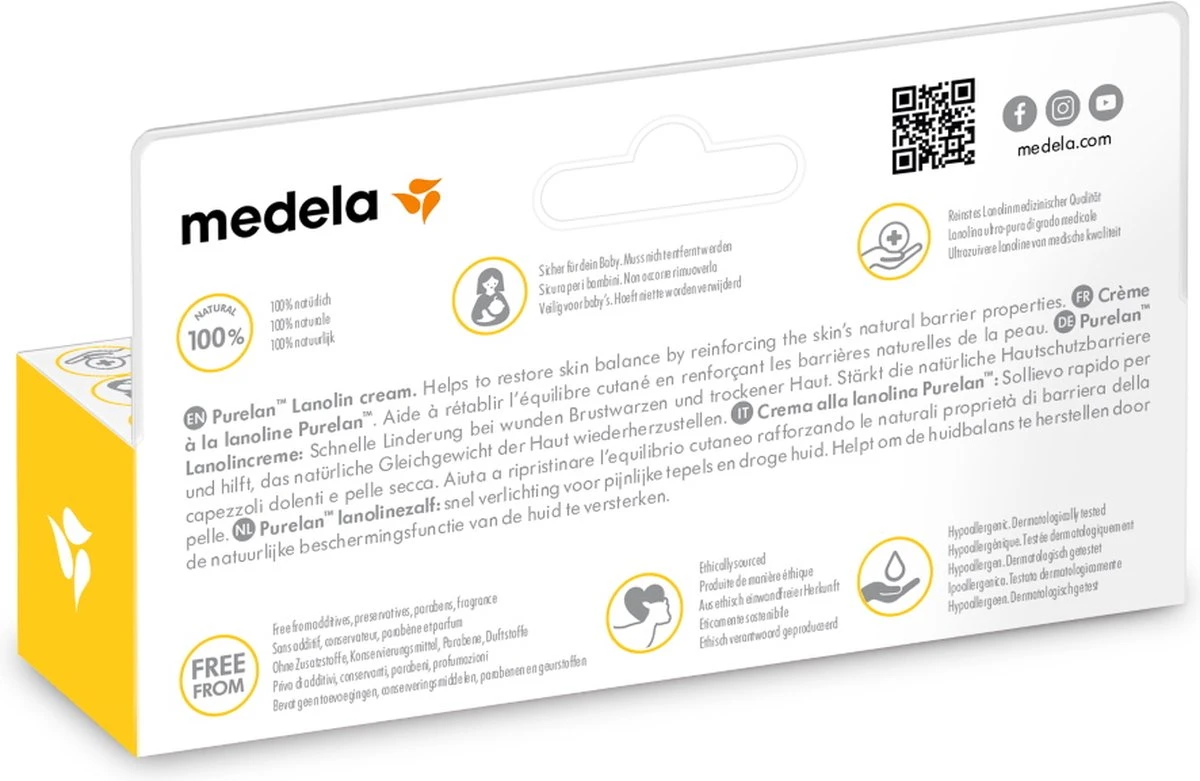 Medela Purelan Tepelzalf Lanoline Tepelcreme Snelle Verlichting Bij Pijnlijke Tepels - Tube 37gr 4 Medela Purelan Tepelzalf Lanoline Tepelcreme Snelle Verlichting Bij Pijnlijke Tepels - Tube 37gr - Afbeelding 2