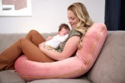 TELANO® Voedingskussen XXL Roze Velvet Wasbare Hoes Met Gouden Rits - Opbergtas - U Vorm - Extra Groot - Zijslaapkussen -Peuterpaleis Winkel 1200x798 22