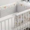 Sensillo Baby Bedbumper - Bedomrander - Anti Stootrand Ledikant - Bed Zijbeschermers - 180x30cm - Grijs Bosdiertjes -Peuterpaleis Winkel 1200x800 365