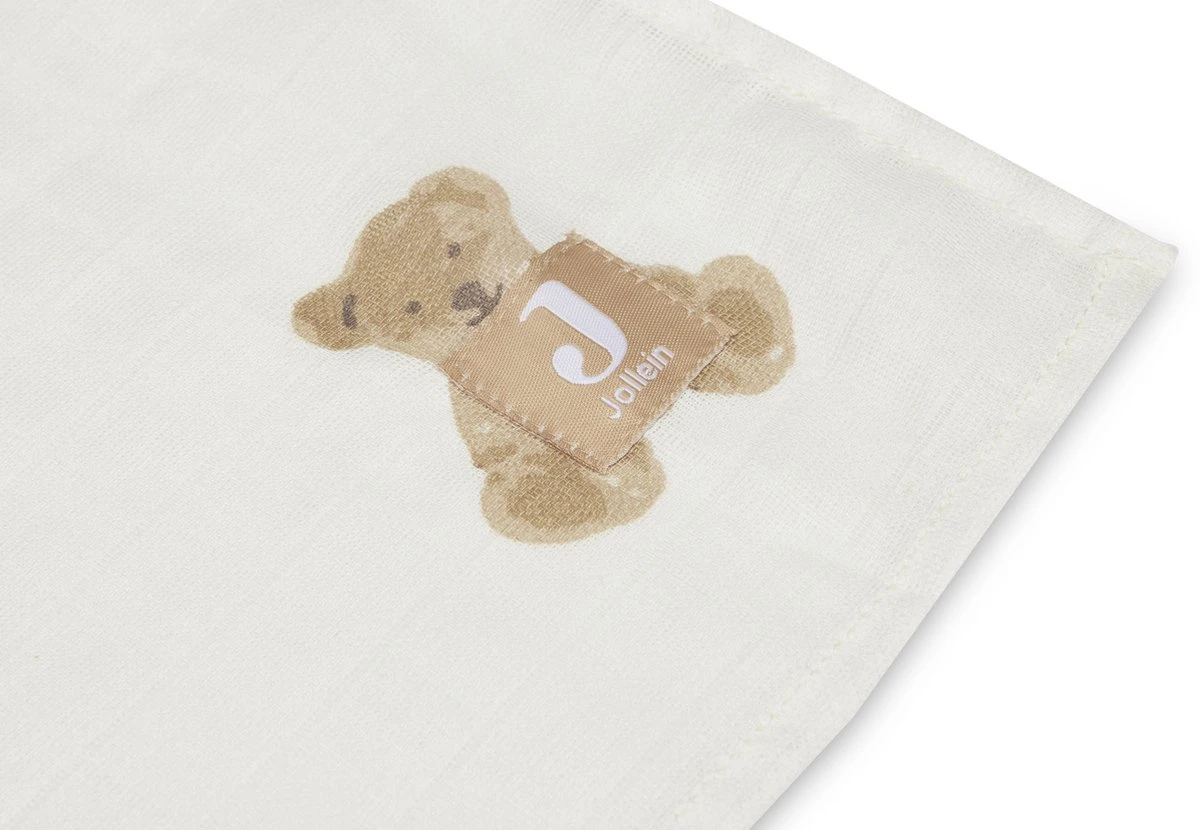 Jollein Hydrofiele Doek Large 115x115cm Teddy Bear- 2 Stuks 5 Jollein Hydrofiele Doek Large 115x115cm Teddy Bear- 2 Stuks - Afbeelding 3