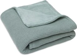 Jollein Baby Deken Ledikant 100x150cm Basic Knit Forest Green/Fleece -Peuterpaleis Winkel 1200x863