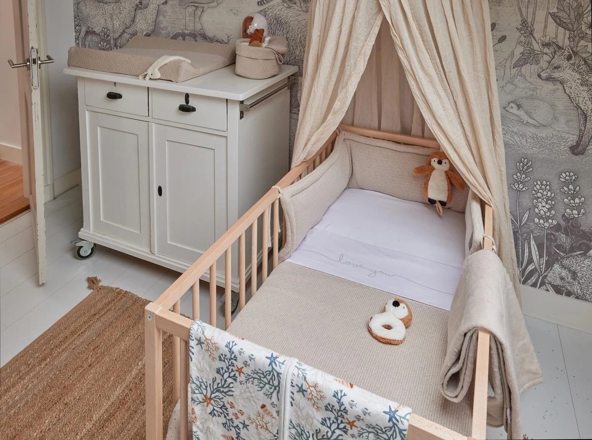 Jollein Baby Laken Wieg 75x100cm Love You - Nougat 6 Jollein Baby Laken Wieg 75x100cm Love You - Nougat - Afbeelding 4