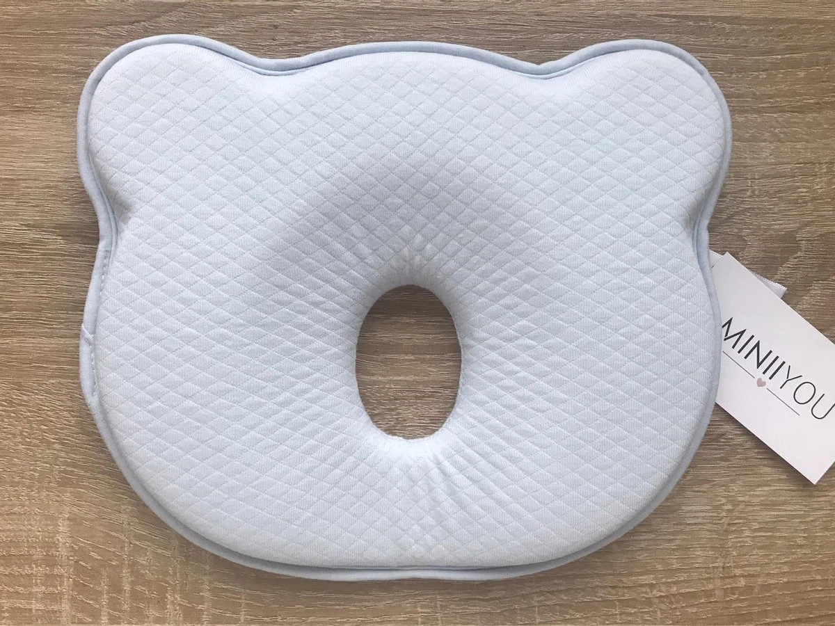 MINIIYOU® Orthopedisch Baby Hoofdkussen - Blauw - Plat Hoofd - Katoen - Traagschuim Vulling 7 MINIIYOU® Orthopedisch Baby Hoofdkussen - Blauw - Plat Hoofd - Katoen - Traagschuim Vulling - Afbeelding 5
