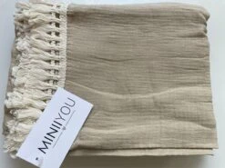 Hydrofiele Doek XL Met Franjes - 120x120 Cm - Taupe -Peuterpaleis Winkel 1200x900 28