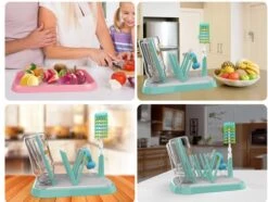 Nevi Afdruiprek Met Lekbak - Afdruipmat Voor 10 Flessen - Opvouwbaar Droogrek Babyfles - Inclusief Afwasborstel -Peuterpaleis Winkel 1200x904