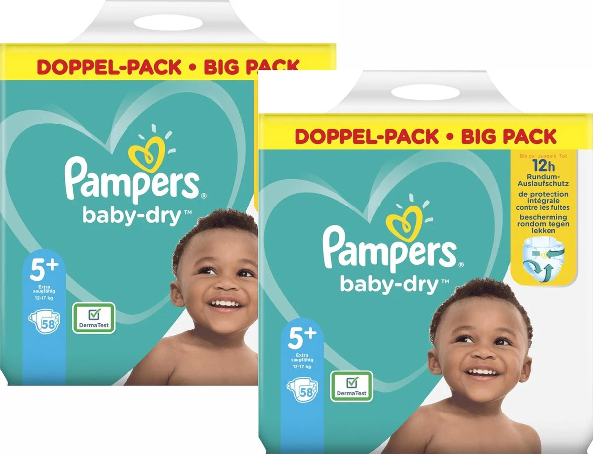 Pampers® Pampers Baby Dy Maat 5+ - 116 Luiers (2x58) - 12-17KG 4 Pampers® Pampers Baby Dy Maat 5+ - 116 Luiers (2x58) - 12-17KG - Afbeelding 2