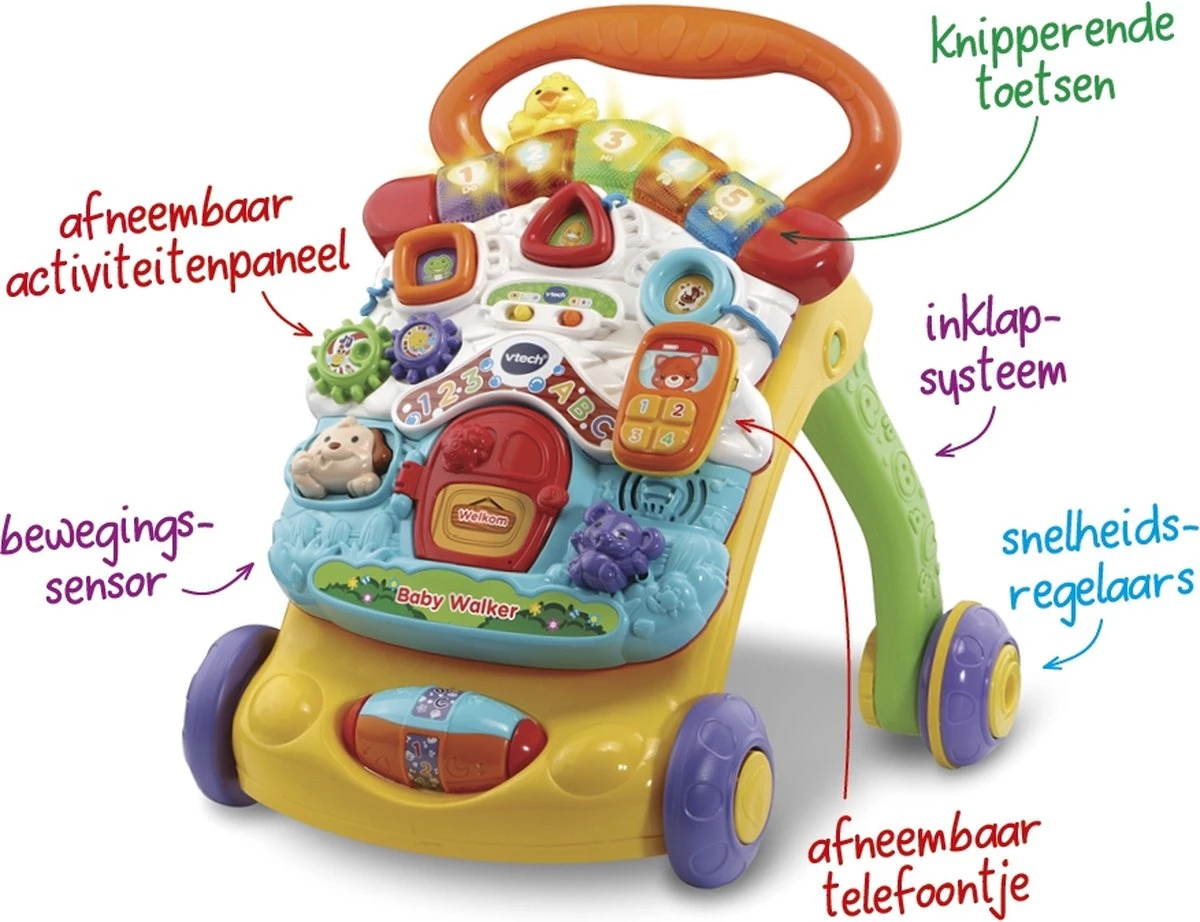 VTech 2 In 1 Baby Walker - Educatief Babyspeelgoed - Loopwagen Met Licht 7 VTech 2 In 1 Baby Walker - Educatief Babyspeelgoed - Loopwagen Met Licht - Afbeelding 5
