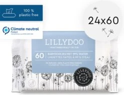 LILLYDOO Babydoekjes Met 99% Water - 1440 Billendoekjes (24x60) 100% Vrij Van Plastic En Parfum