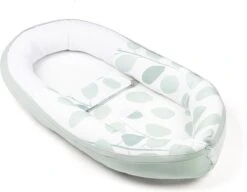Doomoo Cocoon - Babynestje - Biologisch Katoen - 74 X 46 Cm - Leaves Aqua Green
