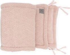 Jollein Bedomrander River Knit 180x35cm - Pale Pink -Peuterpaleis Winkel 1200x949 2