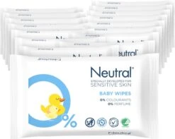 Neutral - Baby Billendoekjes - 16 X 63 Stuks - 0% Parfum -Peuterpaleis Winkel 1200x957