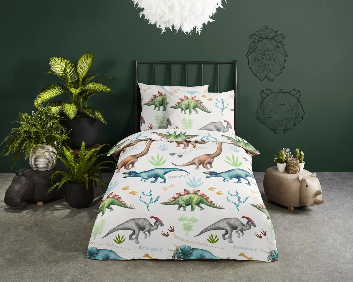 Good Morning Kids Dekbedovertrek Dino-Ledikant (100 X 135 Cm) 5 Good Morning Kids Dekbedovertrek Dino-Ledikant (100 X 135 Cm) - Afbeelding 3