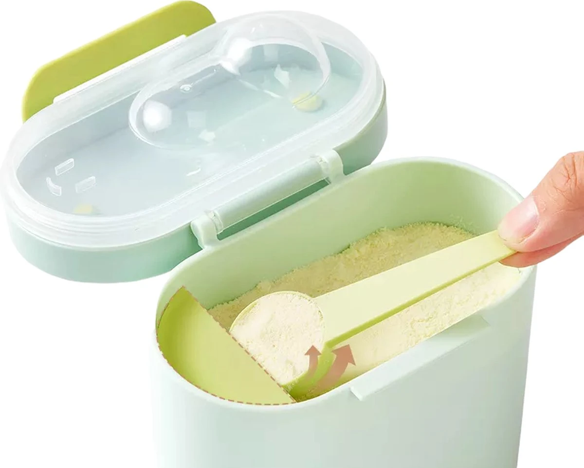 Without Lemon - Baby Melkpoeder Doseer Box - Reisbox - Opbergdoos Voor Voeding - Dispenser Met Schraper En Lepel - Roze - 400ml 5 Without Lemon - Baby Melkpoeder Doseer Box - Reisbox - Opbergdoos Voor Voeding - Dispenser Met Schraper En Lepel - Roze - 400ml - Afbeelding 3