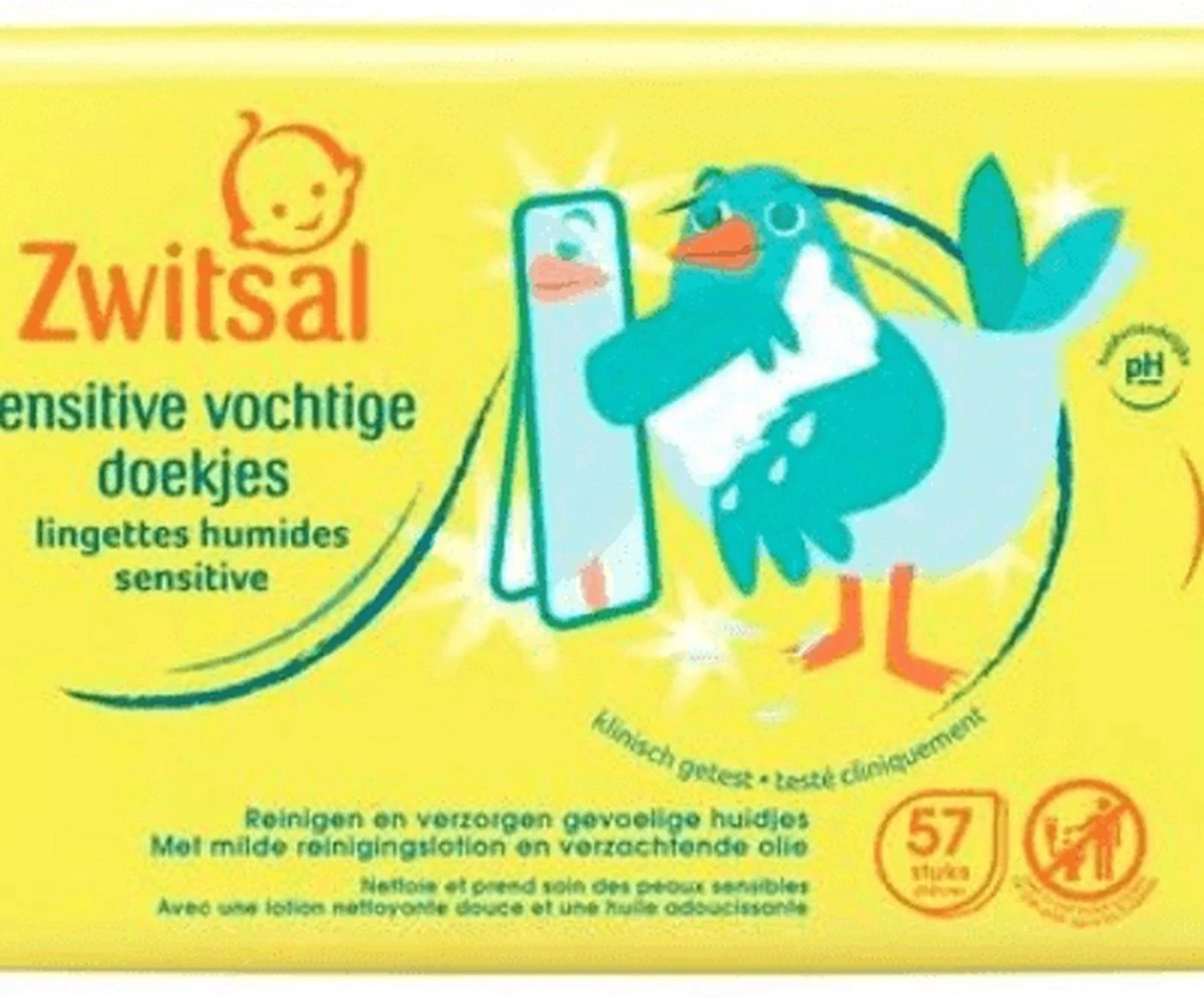 Zwitsal - Sensitive Snoetenpoetsers - Beestenboel - 1 X 57 Stuks - 57 Toetendoekjes 6 Zwitsal - Sensitive Snoetenpoetsers - Beestenboel - 1 X 57 Stuks - 57 Toetendoekjes - Afbeelding 4