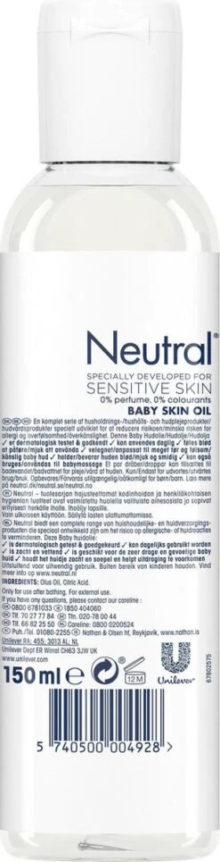 Neutral 0% Baby Huidolie Parfumvrij - 2 X 150 Ml - Voordeelverpakking 11 Neutral 0% Baby Huidolie Parfumvrij - 2 X 150 Ml - Voordeelverpakking -Peuterpaleis Winkel 307x1200