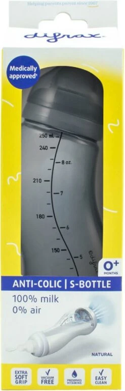 Difrax - S-Fles Natural - Babyfles Stone - 0+ Maanden - 250ml -Peuterpaleis Winkel 386x1200 3
