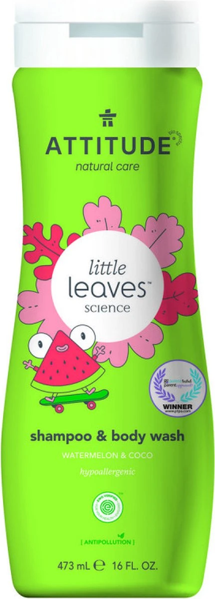 Attitude Little Leaves 2-in-1 Shampoo Watermeloen & Kokos 5 Attitude Little Leaves 2-in-1 Shampoo Watermeloen & Kokos - Afbeelding 3