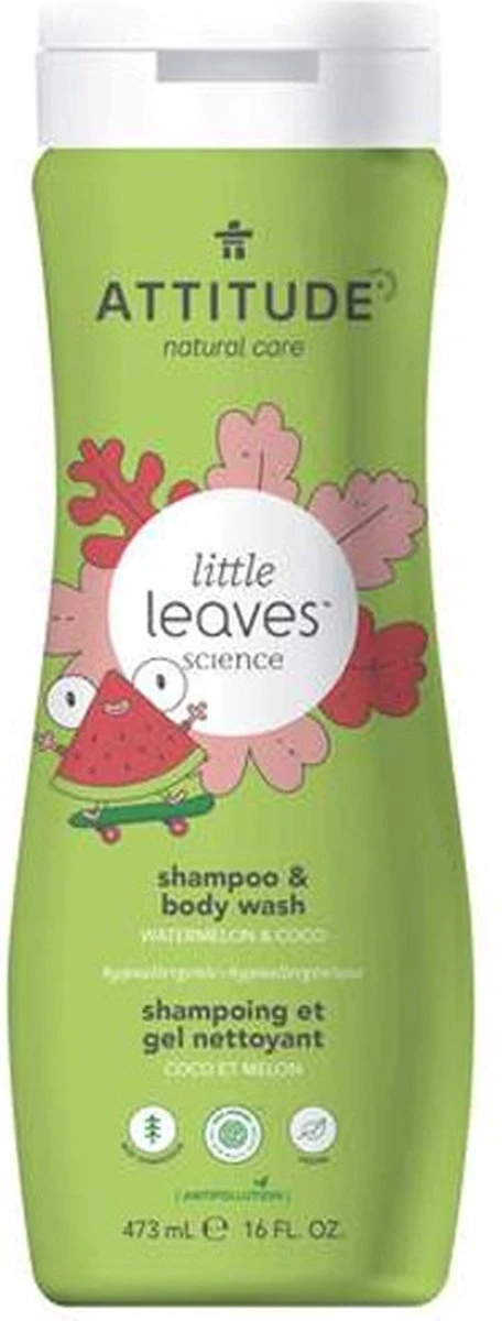 Attitude Little Leaves 2-in-1 Shampoo Watermeloen & Kokos 6 Attitude Little Leaves 2-in-1 Shampoo Watermeloen & Kokos - Afbeelding 4
