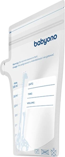 Babyono - Moedermelk Bewaarzakjes - Moedermelkbewaarzakjes - Gemakkelijke Etiketteren - 180 Ml - 30 Stuks - 1084 -Peuterpaleis Winkel 494x1200 2