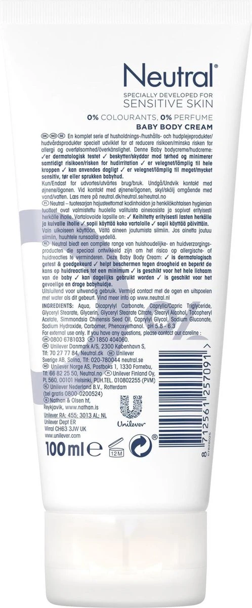Neutral Crème Parfumvrij - 100 Ml - Baby 10 Neutral Crème Parfumvrij - 100 Ml - Baby - Afbeelding 8