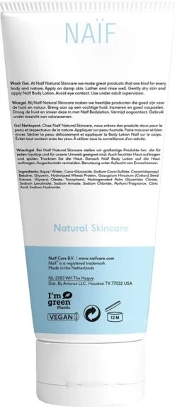 Naïf Baby Wasgel - Baby En Kind - 200ml - Met Natuurlijke Ingrediënten -Peuterpaleis Winkel 517x1200