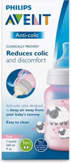 Philips Avent Anti-colic SCF821/14 - Babyfles (260 Ml) - 1 Stuk - Roze -Peuterpaleis Winkel 528x1200 2