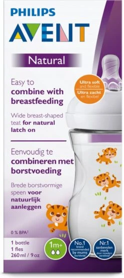 Philips Avent Natural Babyfles - SCF070/20 Babyfles (1m+) Voor Langzame Toevoer - 1x -Peuterpaleis Winkel 534x1200 1