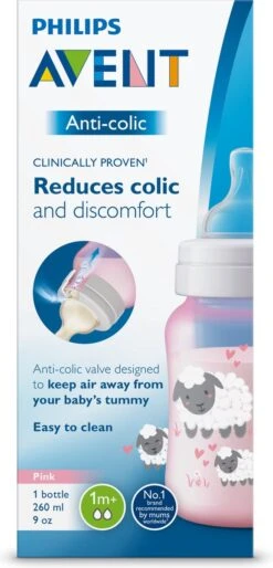 Philips Avent Anti-colic SCF821/14 - Babyfles (260 Ml) - 1 Stuk - Roze -Peuterpaleis Winkel 577x1200 1