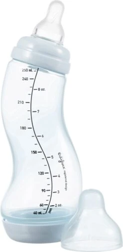Difrax - S-Fles Natural - Babyfles Blauw- 0+ Maanden - 250ml