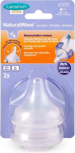 Lansinoh - Speen Trage Toevoer - Natural Wave - 2 Stuks -Peuterpaleis Winkel 589x1200