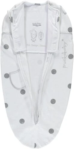 Puckababy Inbakerslaapzak Original Mini - 3-6 Maanden - White Dotty -Peuterpaleis Winkel 601x1200