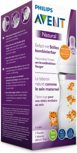 Philips Avent Natural Babyfles - SCF070/20 Babyfles (1m+) Voor Langzame Toevoer - 1x -Peuterpaleis Winkel 607x1200 2