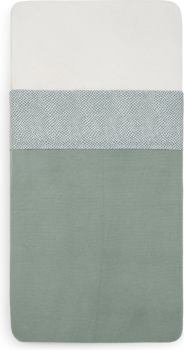 Jollein Baby Laken Ledikant 120x150cm Snake - Ash Green 6 Jollein Baby Laken Ledikant 120x150cm Snake - Ash Green - Afbeelding 4